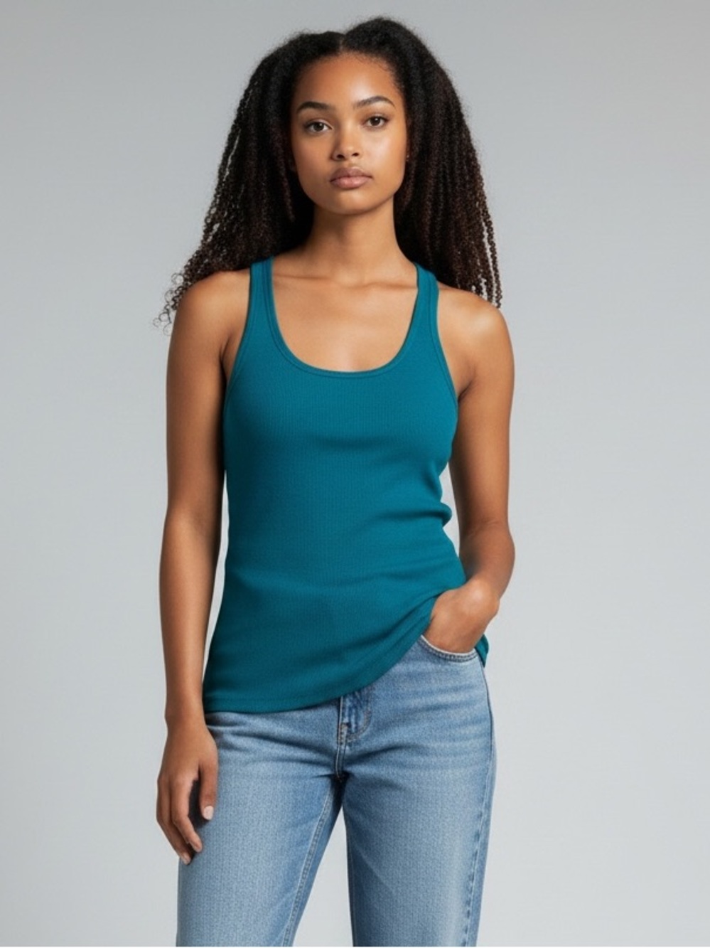 NWT🌺Roxy•Lone Palm Teal Tank Top